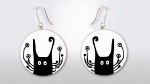 Helen Kholin Earrings cats man