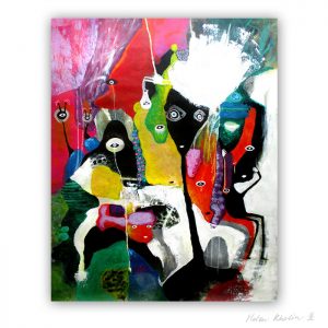 19 Memories about Pink Fish 100x80 cm abstrakte malerier helen kholin 2017 painting