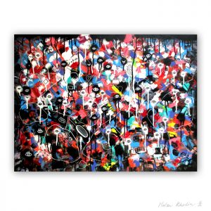4 Colorful world 1 Planet of eyes 4 oerjne 80x60 cm acrylic on canvas abstrakte malerier til salg helen kholin