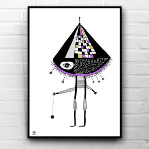 13-UFO-and-yo-yo-space-people-kunsttryk-print-med-kunst-ufoprint-art-prints-boligkunst-helen-kholin