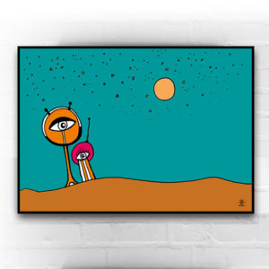 15-looking-at-the-moon-together-ufo-love-kunsttryk-print-med-kunst-ufoprint-art-prints-boligkunst-helen-kholin