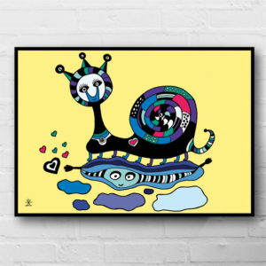 6-Snail-in-love-ufo-love-kunsttryk-print-med-kunst-ufoprint-art-prints-boligkunst-helen-kholin