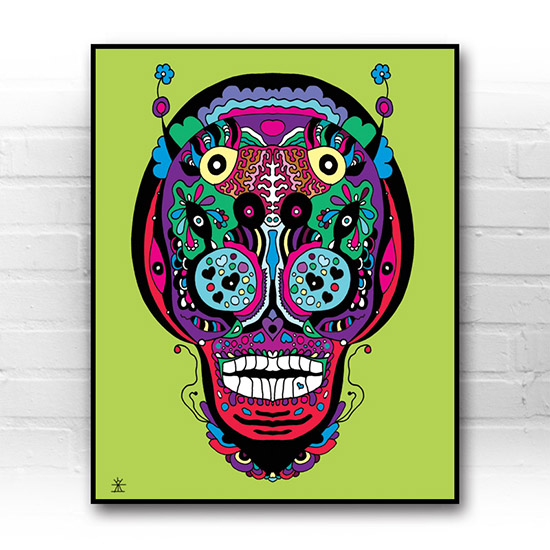 ufo-face-3calavera-kunstprint-artprint-prints-helen-kholin-aliens-kunsttryk-grafiskeprint