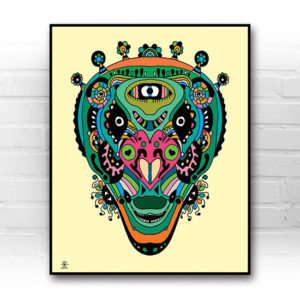 ufo-face-5-calavera-kunstprint-artprint-prints-helen-kholin-aliens-kunsttryk-grafiskeprint