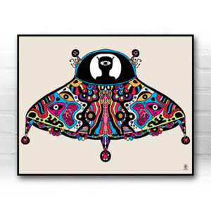 ufo-face-9-Unidentified-flying-artobject-calavera-kunstprint-artprint-prints-helen-kholin-aliens-kunsttryk-grafiskeprint